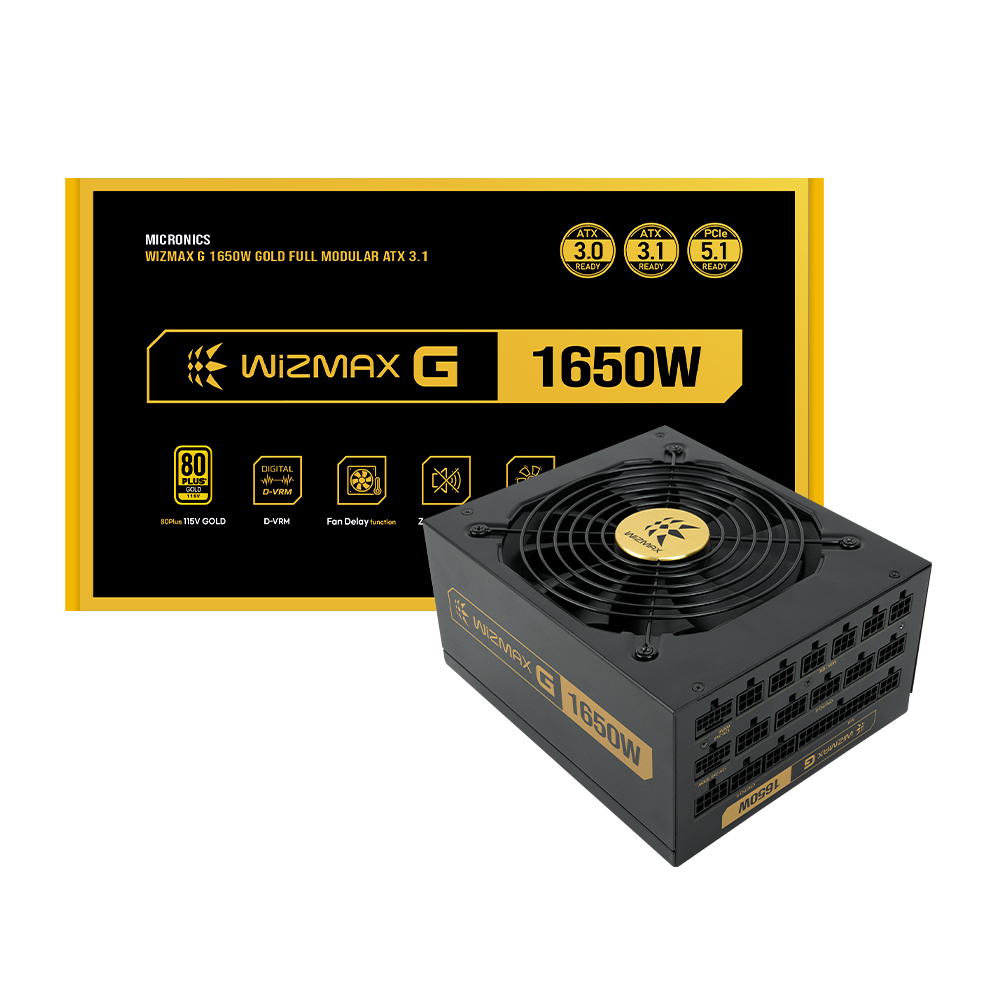 마이크로닉스 WIZMAX G-1650W 80PLUS골드 ATX3.1이미지입니다. 누르면 해당 게시물로 새창이동합니다.
