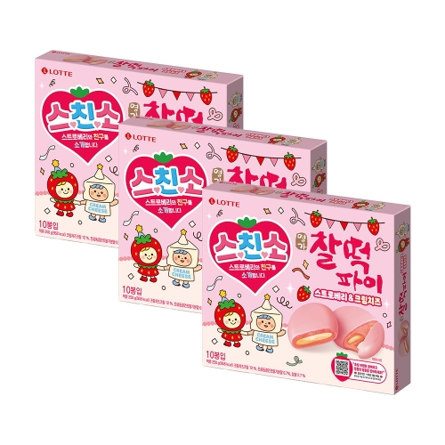 롯데제과 찰떡파이 스트로베리 크림치즈 250g (3개)_이미지
