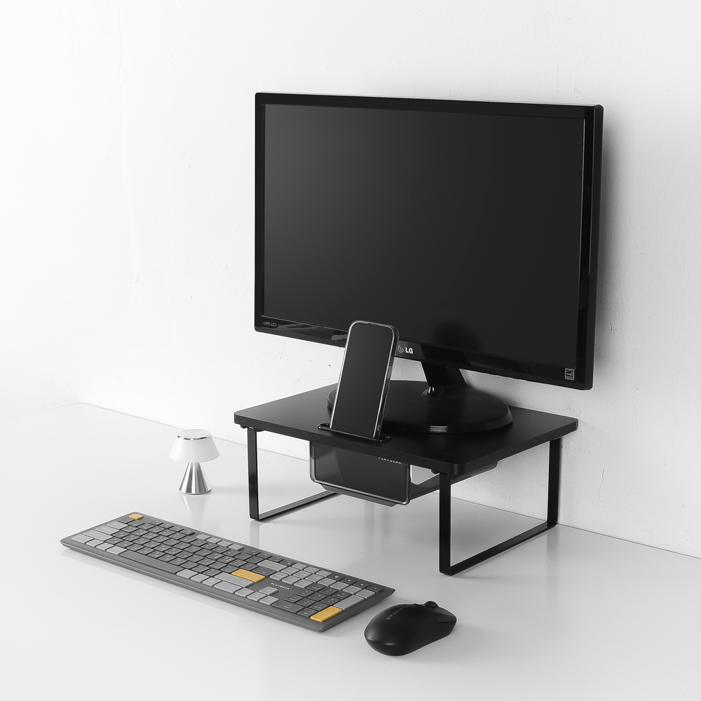  포트리스 미니 모니터 받침대 폰 겸용 높이14cm 모바일거치식 블랙