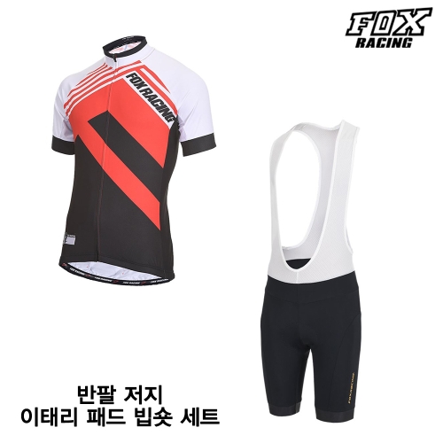  폭스레이싱 여름 반팔저지 이태리 빕숏 타이즈 세트 S143_170R 자전거의류 라이딩복 상의