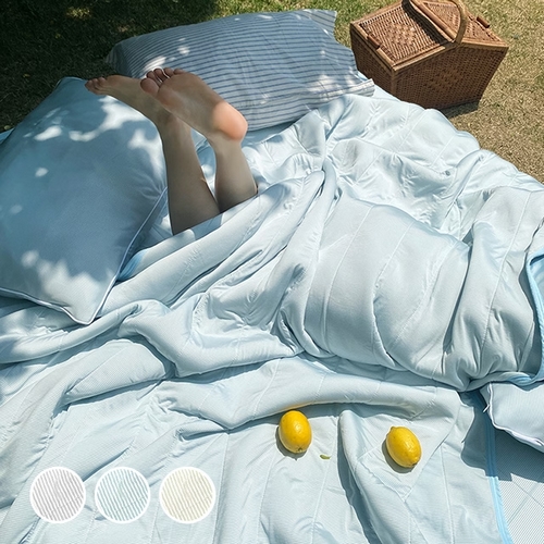 냉기솔솔 슈퍼쿨링 메쉬 모기기피 양면 냉감 여름이불 베개세트