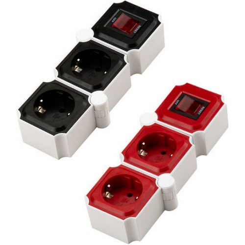 천하지엘씨 파워존 2구 16A 고용량 테트리스 멀티탭 (3m)_이미지