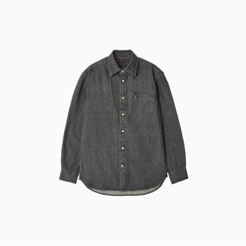 타미힐피거 남성 레귤러 데님 셔츠_T12F7WSH500MT11BB