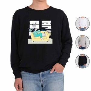 라이프스타일 기모맨투맨 집콕 운동 four WFG2HZV_이미지