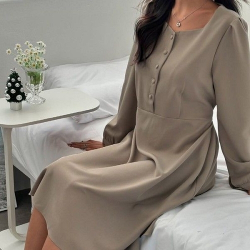 아이우먼 바이스퀘어백리본원피스 YPT624M501 빅사이즈_이미지