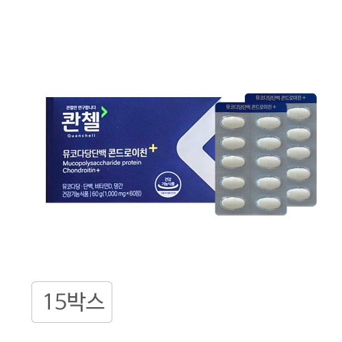 코스맥스바이오 콴첼 뮤코다당단백 콘드로이친 플러스 1000mg 60정 (15개)_이미지