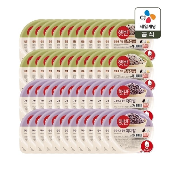 CJ제일제당 햇반 찰잡곡밥 210g 24개 + 햇반 흑미밥 210g 24개