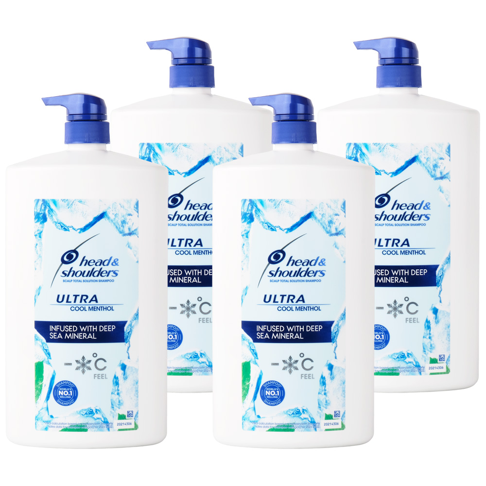 한국P&G 헤드앤숄더 울트라 쿨멘솔 샴푸 1800ml (4개)