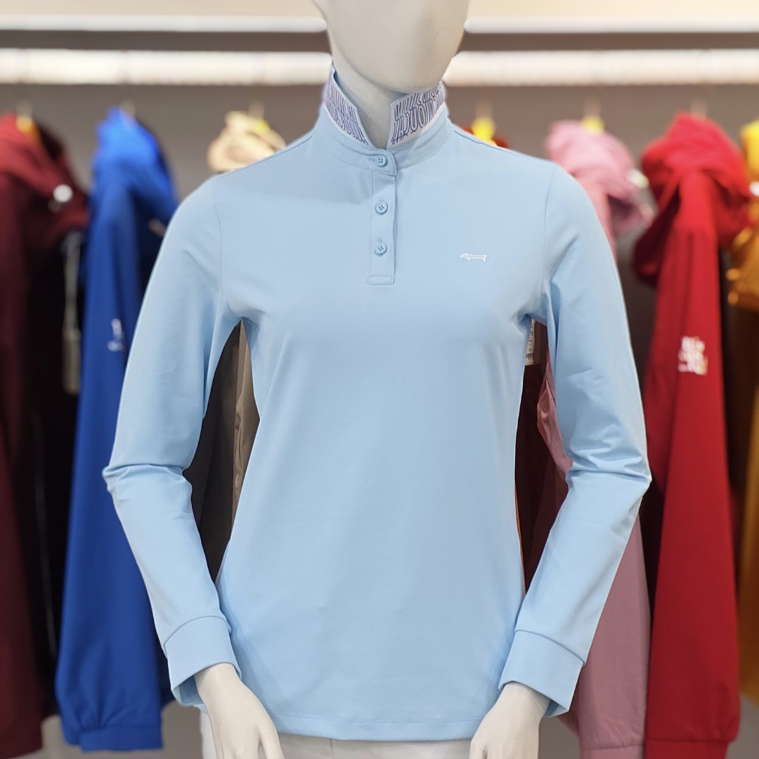 루이까스텔 SS 여성 에리 안 로고프린트 배색 티셔츠 7LOTS302L 90 블루 90_이미지