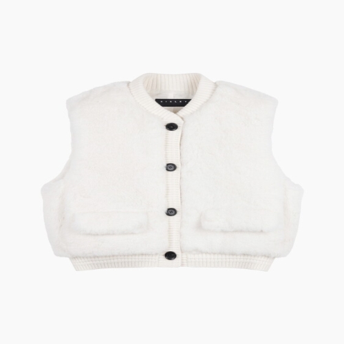 SISLEY 여성의류 니트 배색 퍼 베스트SALE34461_이미지