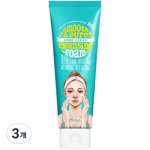 뷰티팩토리 아리얼 스무스앤퓨어 딥 클린 클렌징폼 120ml (3개)_이미지