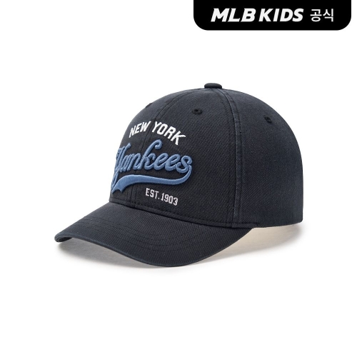 MLB 키즈 25N 워싱 흘리미 볼캡 NY Charcoal 7ACPVT15N-50CCS_이미지