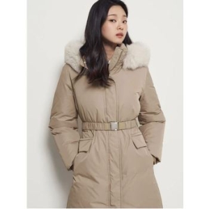 여성 퍼 후드 롱기장 다운 점퍼 BF5Y38C05A