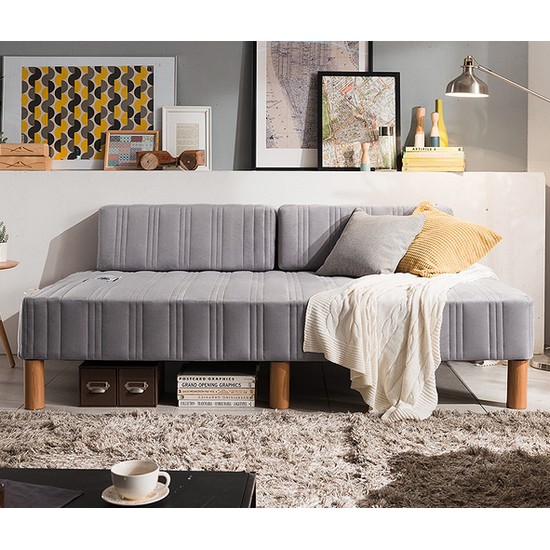 삼익가구 레이 일체형 소파베드+쿠션2개 S (본넬스프링)_이미지