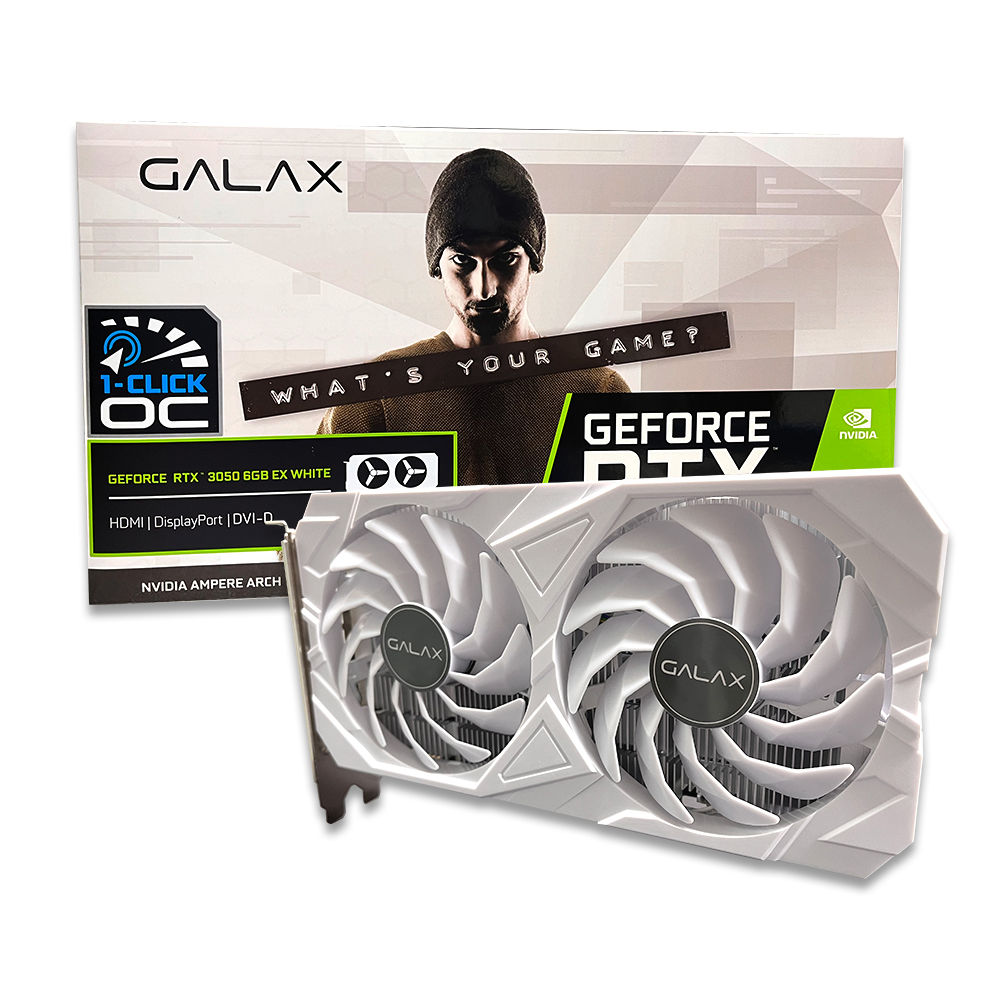 갤럭시 GALAX 지포스 RTX 3050 EX WHITE D6 6GB DVI