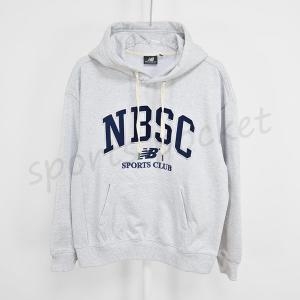 뉴발란스 NBN0D41813 라이트 그레이 UNI NBSC 후드티 Semi Over Fit 남자 여자 커플 후드티셔츠