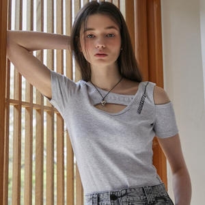 아이올리 에고이스트 슬릿 포인트 슬림 티셔츠 EP2CH564_DG_이미지