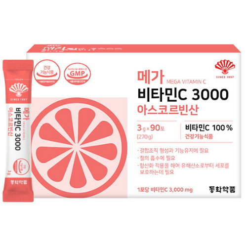동화약품 메가 비타민C 3000 아스코르빈산 90포 (3개)_이미지