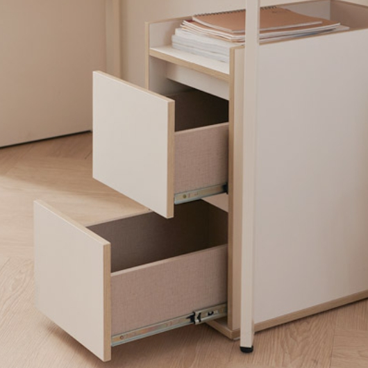 플랜데코 피드 3단 책상 보조 서랍장 300_이미지