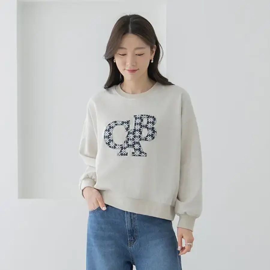 마담4060 엄마옷 꽃자수맨투맨티셔츠 봄 데일리 여성 -ZTE2602012_이미지