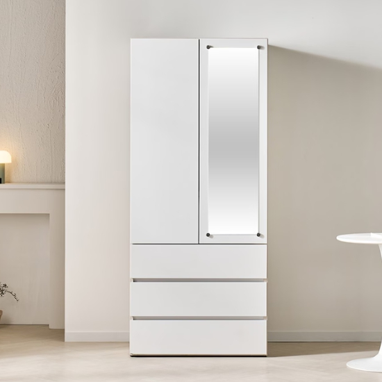 누에보 LPM 키큰장 터치 3단서랍 거울 옷장 800