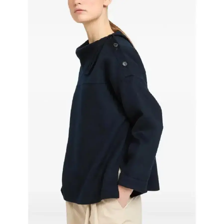 더블 사이드 비대칭 넥 스웨터 26EYH05062CATL T