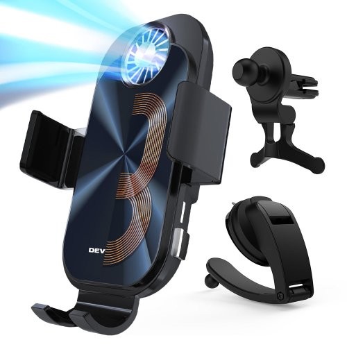 블랙 프리즘 스틸 쿨러 무선충전거치대 DVS-PSQ360W-BK