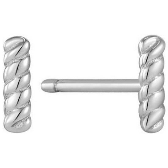 아니아하이에 로프 디테일 라인 스터드 925 실버 로듐 도금 귀걸이 E036-01H_이미지