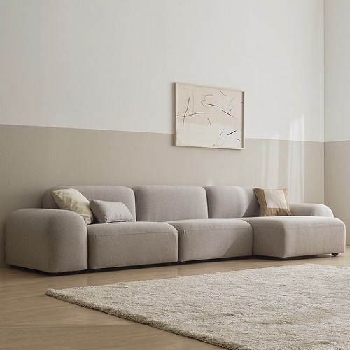 모아 모듈 와이드 카우치 패브릭 소파 4인용