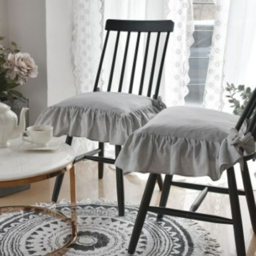 멜란지 워싱 프릴 의자방석