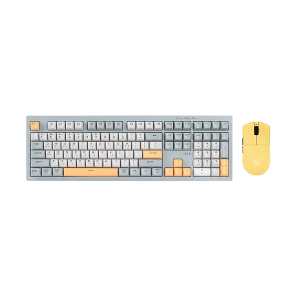 지클릭커 OFFICEPRO WMK990 사일런스 M 108 무선 키보드 마우스 세트 (Navy Blue)_이미지