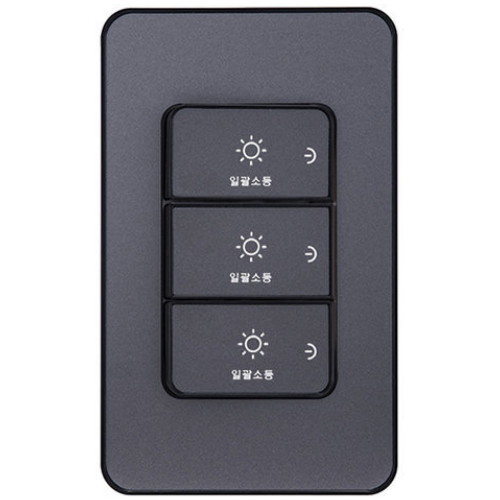 제일전기공업 디아트플러스 3구 일괄소등 스위치 메탈그레이