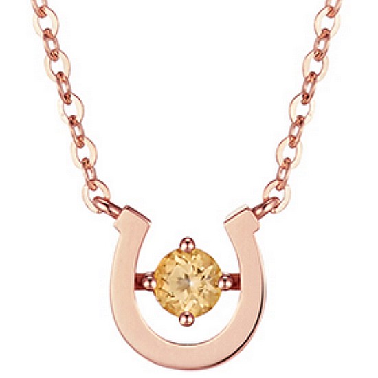 우림FMG 스톤헨지 럭키유 실루엣 14K 11월 탄생석 목걸이 P1457