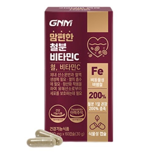 GNM자연의품격 맘편한 철분 비타민C 500mg 60캡슐이미지입니다. 누르면 해당 게시물로 새창이동합니다.