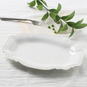 시크릿 타원 접시 중 카페 도자기 브런치 샐러드 그릇 홈 파티 파스타 스테이크