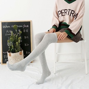 [불명] 오버니삭스 요가양말 긴양말 무지 코튼 니하이 롱양말