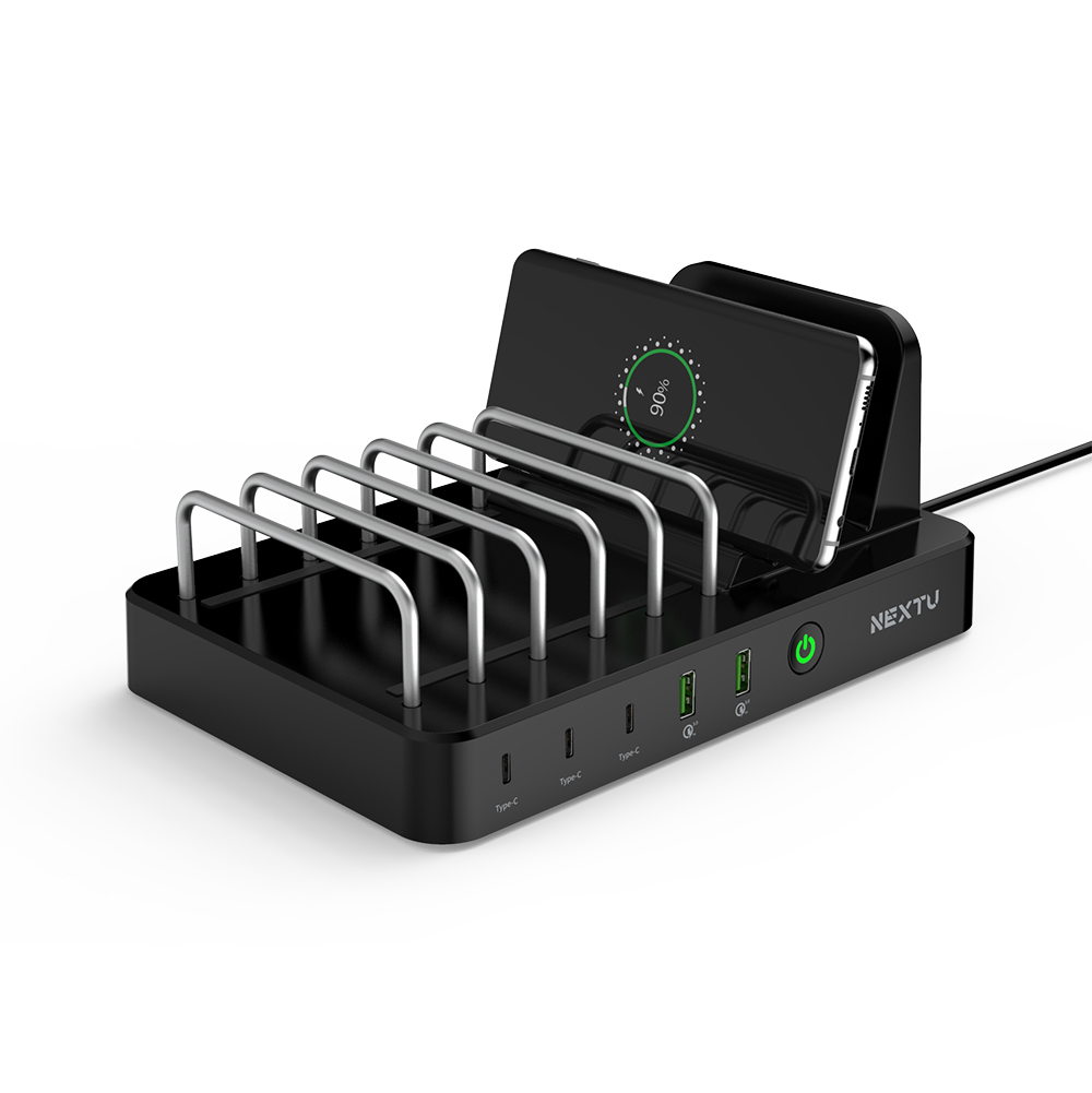 PD 18W 5포트 유무선충전기 NEXT-57QWC