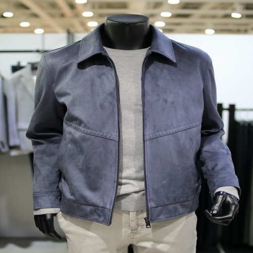 바쏘옴므 비건 레더 리얼 소프트 스웨이드 카라 종 퍼 20WSZ5UA22A20_이미지