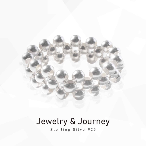 실버925 트리플 실버볼 밴딩 반지 JRS004