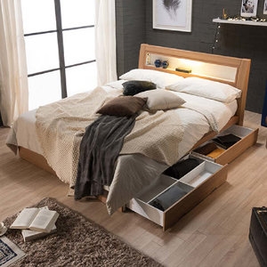 로니 제드 평상형서랍LED 라텍스침대 SS