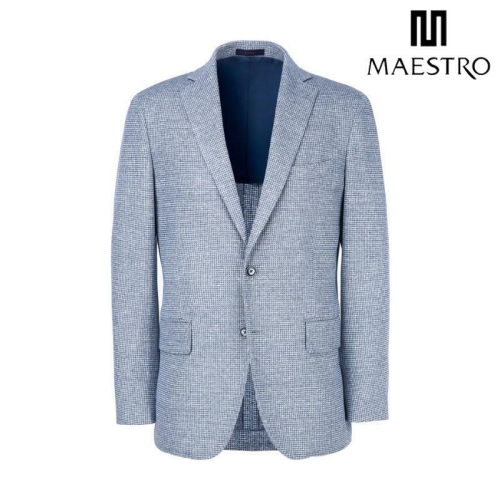 마에스트로 DONDI 페일블루 패턴 린넨 혼방 자켓 MAJA5A014B4_이미지