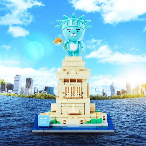 카카오프렌즈 브릭피규어 자유의여신상_라이언