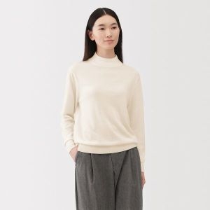 MUJI 여성 워셔블 울 하이 게이지 하이넥 스웨터 BA1OYA5A