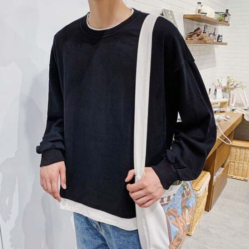  보드미 쿠디 무지 오버핏 남자 긴팔 티셔츠 라운드넥 멋있는 겨울 W730E9A W730E9A