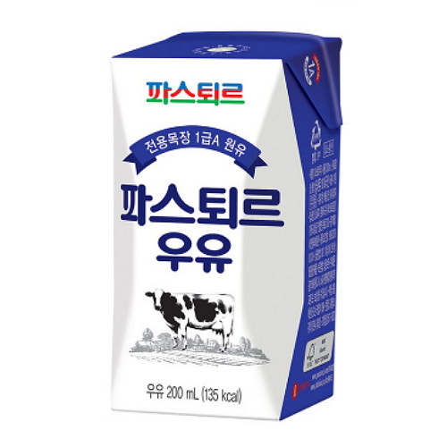 롯데푸드 파스퇴르 전용목장 1급A  원유 파스퇴르 우유 200ml (멸균) (18개)