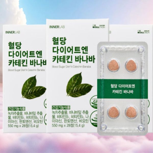 셀트리온스킨큐어 이너랩 혈당 다이어트엔 카테킨 바나바 28정 (3개)_이미지