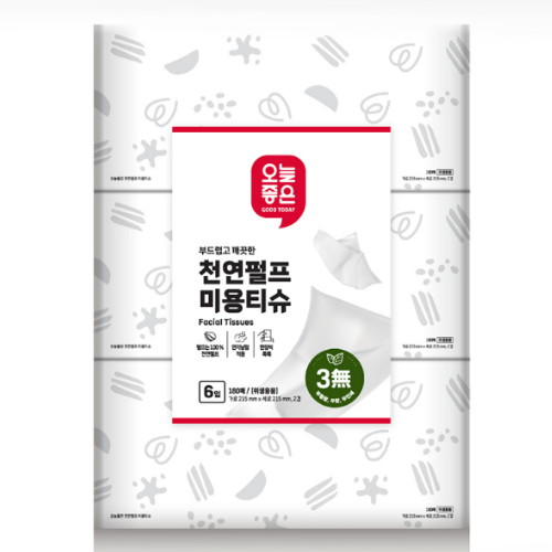 오늘좋은 ㅤ천연펄프 미용티슈 180매 (6개입) *1팩_이미지
