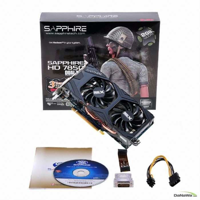 SAPPHIRE 라데온 HD 7850 D5 2GB Dual-X_이미지