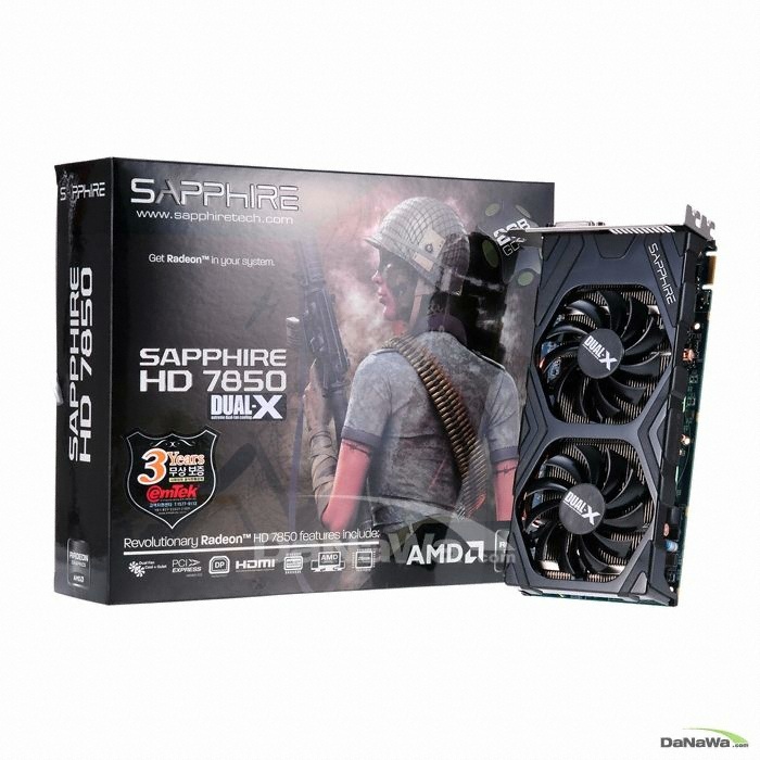 SAPPHIRE �󵥿� HD 7850 D5 2GB Dual-X
