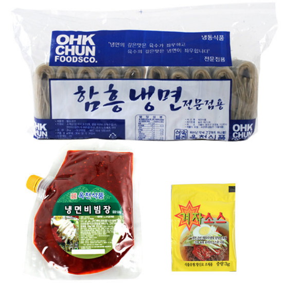 옥천식품 함흥냉면 2kg+비빔장 500g+겨자소스 3g x 5개 (1개)_이미지